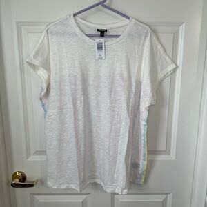 Torrid Cotton Modal Slub + Clip Dot Print Fabric Mixed Dolman Tee Size 2X